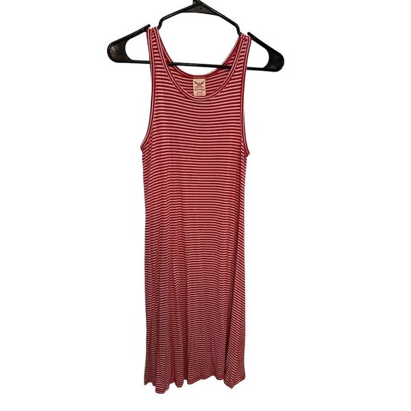 Red and White Striped Soft Cotton Dress Size Small - Picture 1 of 5
